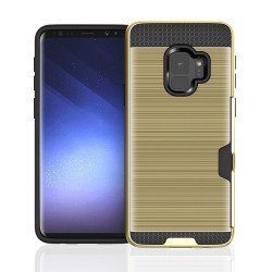 Galaxy S9+ (Plus) Credit Card Armor Hybrid Case (Gold)